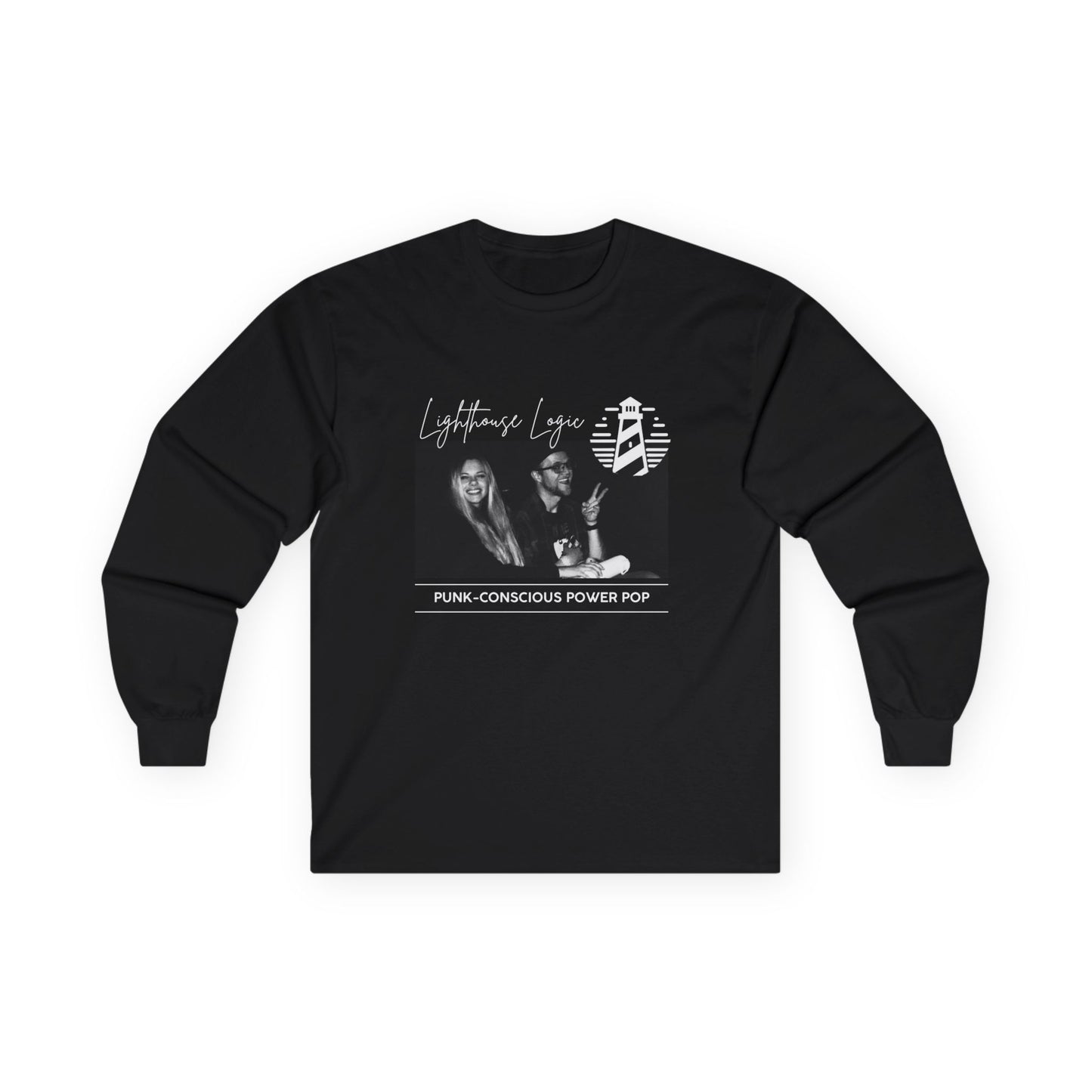Black Long Sleeve Picture Tee "Punk Conscious Power Pop"